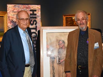 blake and freed in front of portrait